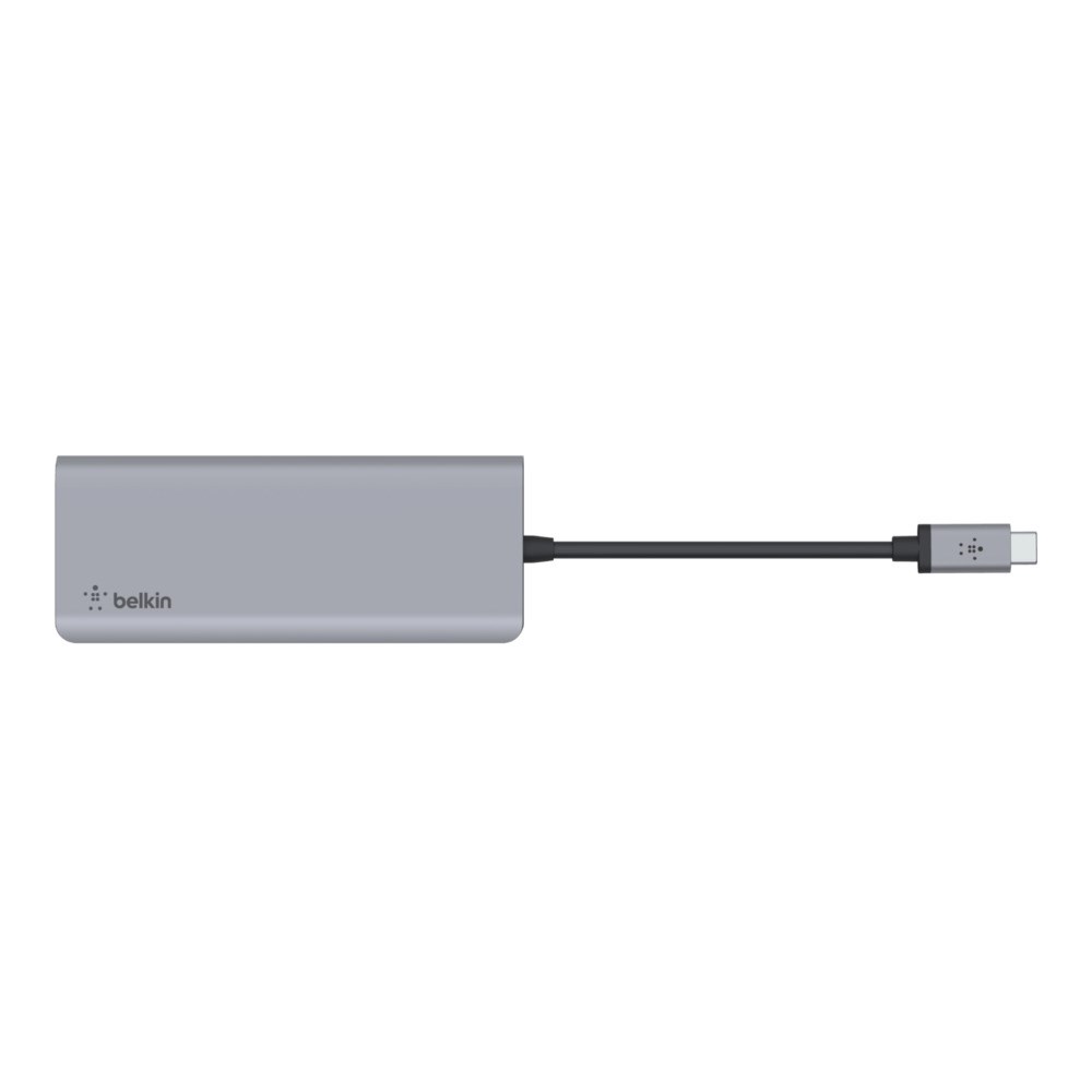 Stacion lidhës Belkin USB-C 3.0, HDMI, 7 Porte, i hirtë