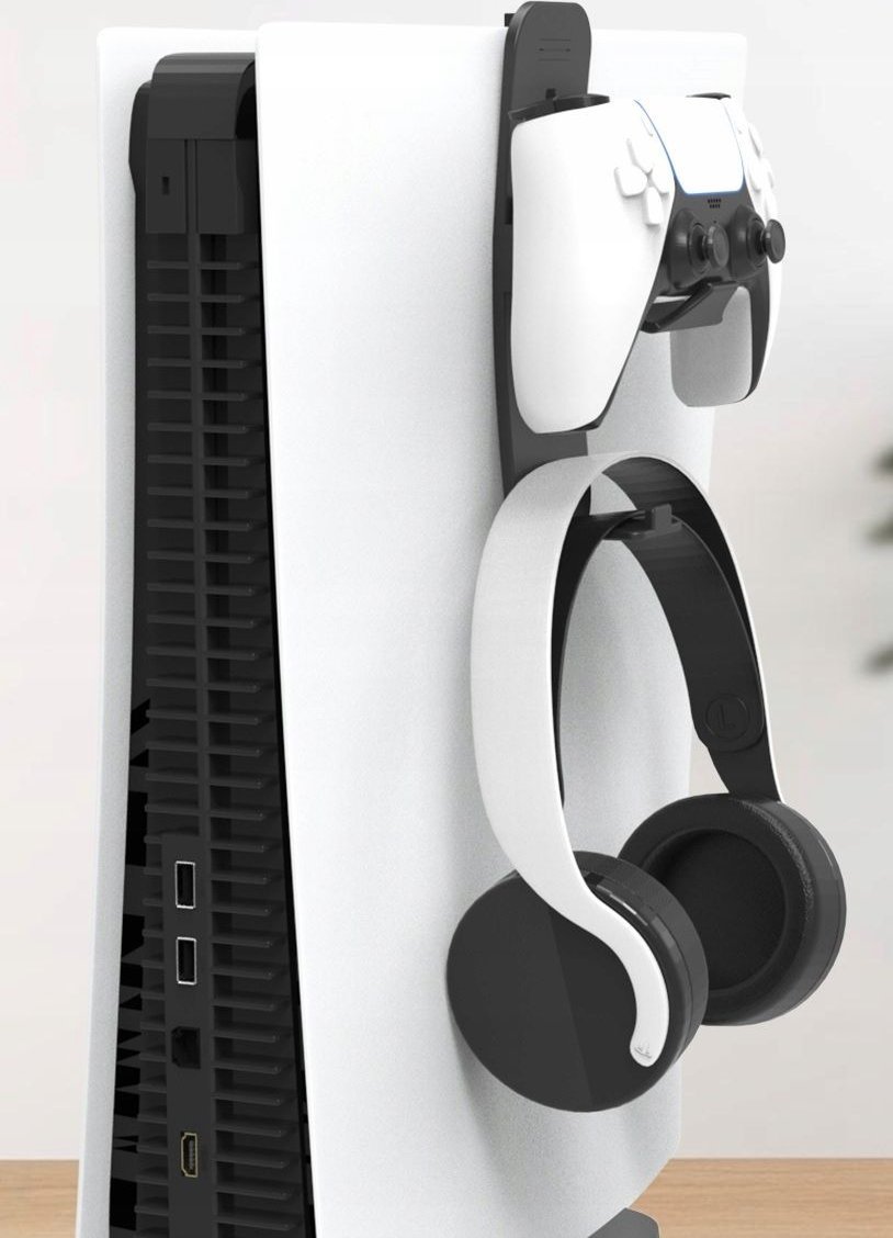 Ѕиден држач JYS P5243 Ns243, 2‑во‑1 за гејмпад и Ring Con, ABS пластика, црна