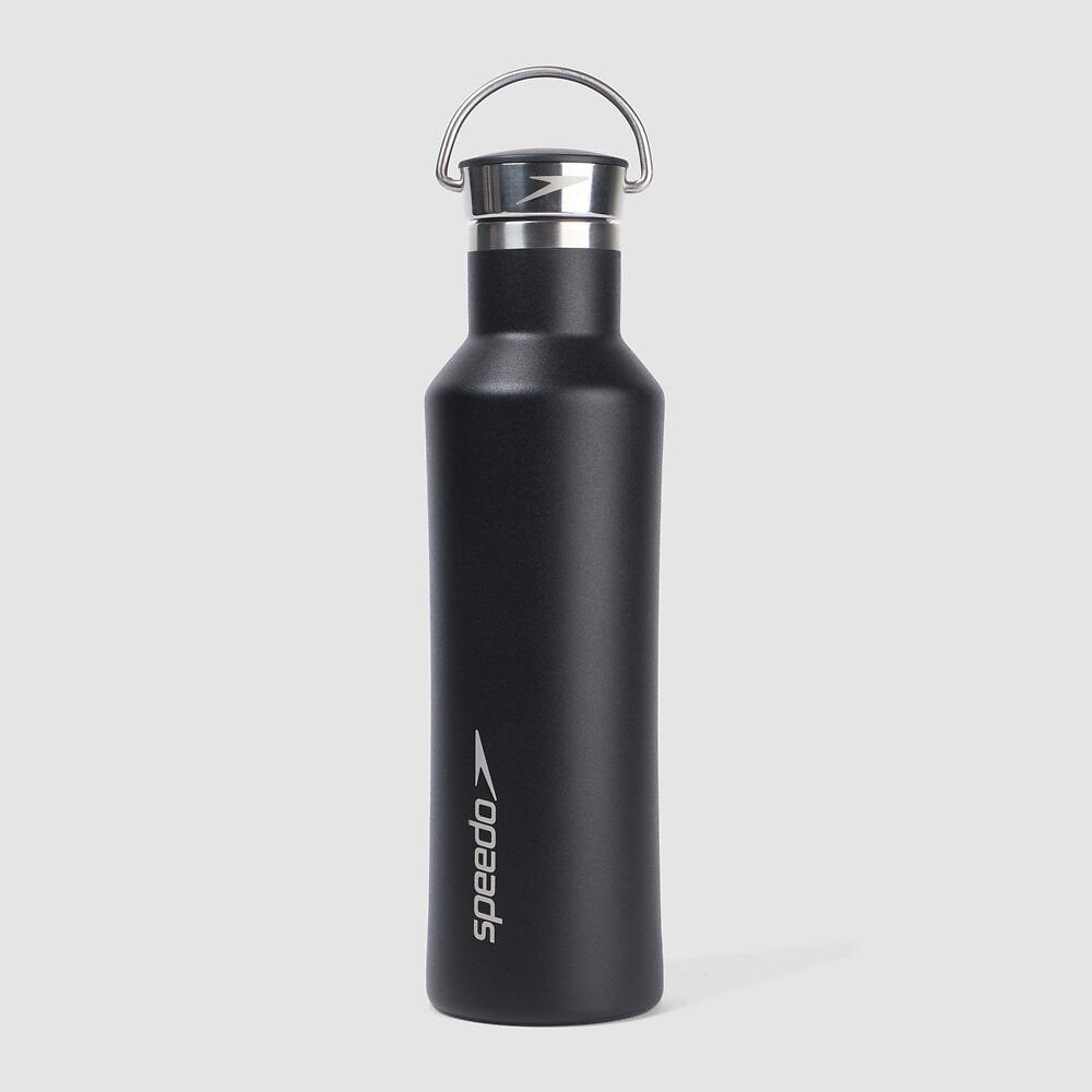 Shishe uji metalike Metal Water Bottle Black, e izoluar, çelik inoksi, e zezë