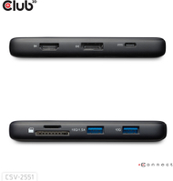 Stacion dokimi Club3D 8-in-1 USB Type-C, HDMI DP 8K, Power Delivery 100W, gri