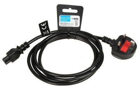 Kabllo rryme iBox për laptop, lidhje cloverleaf, 1.8m, prizë UK