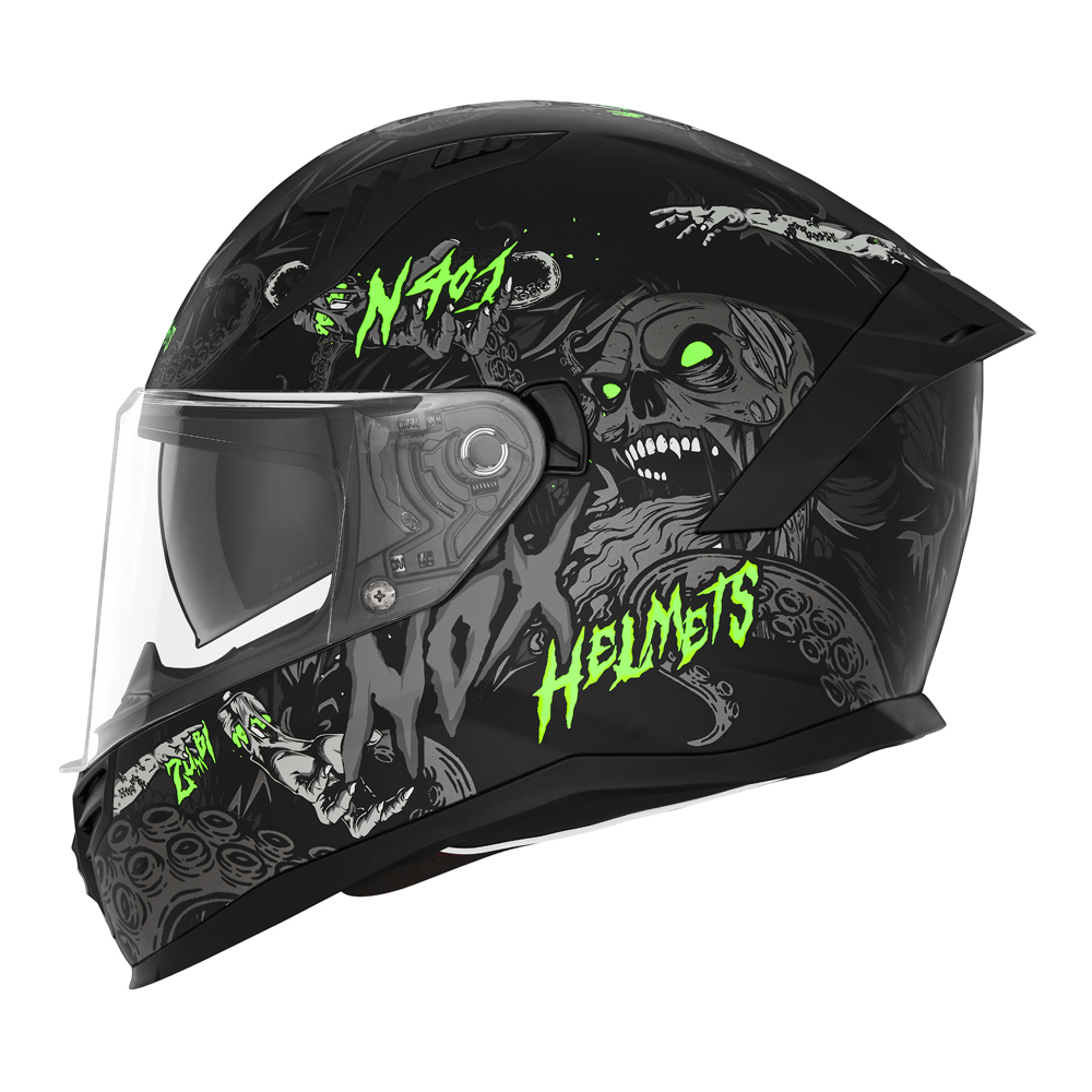 Helm integrale Nox N401 Zumbi, polikarbonat, vizor kundër gërvishtjeve, shumëngjyrësh