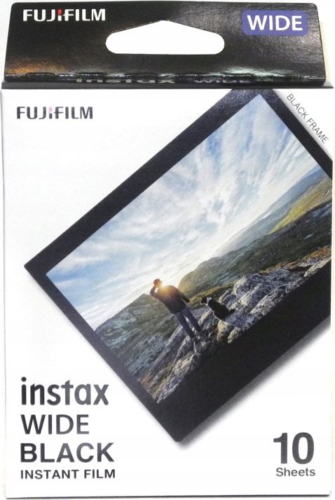 Film fotografik Fujifilm Instax Wide, Black, 10 ekspozime