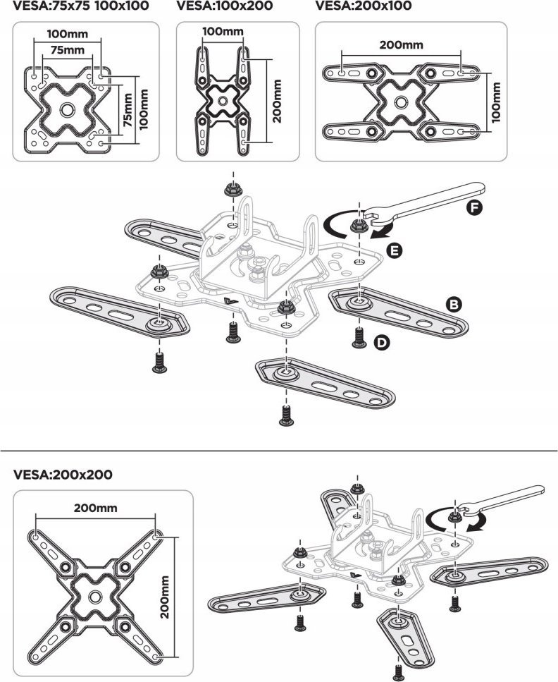 Mbajtëse muri për TV Techly ICA-LCD 423, 13"-42", 20kg, e zezë