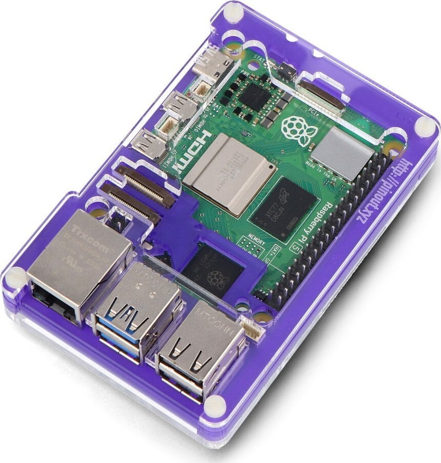 Kuti për Raspberry Pi 5 Pimoroni Pibow Coupe 5 Royale, plastike, transparente