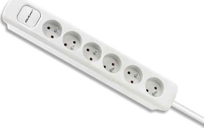 Shirit kontakti Qoltec, 6 priza, kabllo 1.8 m, i bardhë
