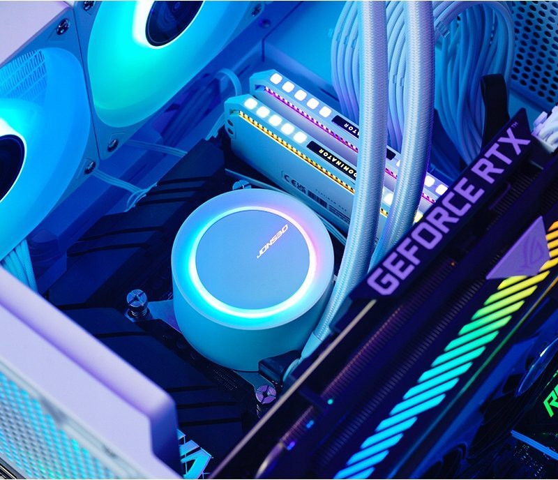 Ftohës uji CPU Jonsbo TG-240 AiO, 240mm, ARGB, i bardhë