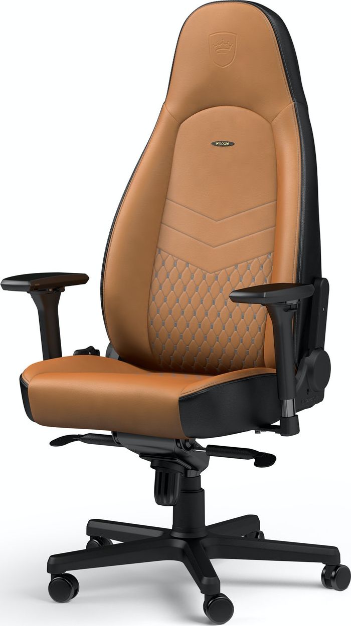 Karrige gaming dhe zyre noblechairs ICON, lëkurë natyrale, cognac e zezë