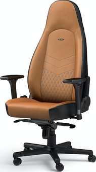 Karrige gaming dhe zyre noblechairs ICON, lëkurë natyrale, cognac e zezë