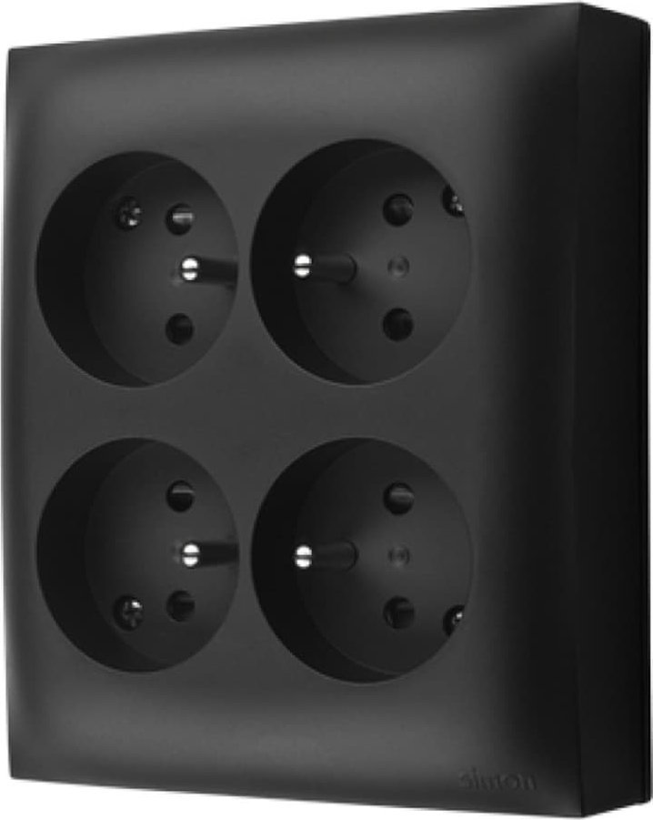 Prizë 4-fishe Kontakt-Simon Simon Aquaclick ACGZN4/49, me tokëzim, IP20, e zezë matt