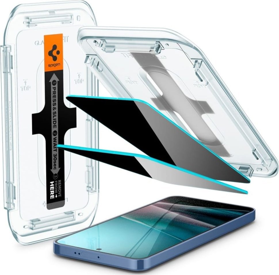Xham mbrojtës Spigen Glas TR EZ Fit HD Privacy, 2 copa, Samsung Galaxy S25 Plus S24 Plus