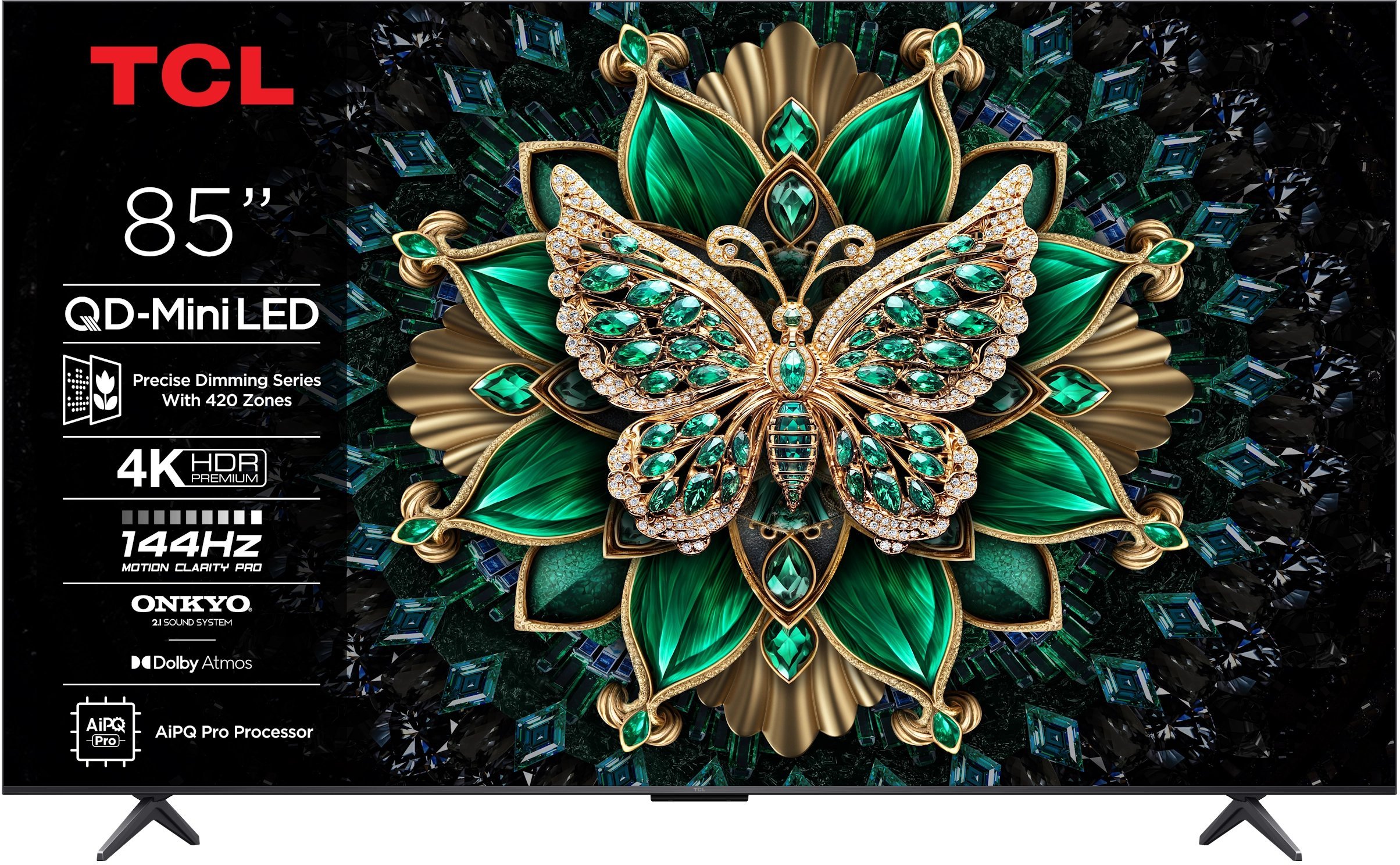 Телевизор TCL C6K 85C6K, 85\", 4K Ултра HD, Smart TV, металик