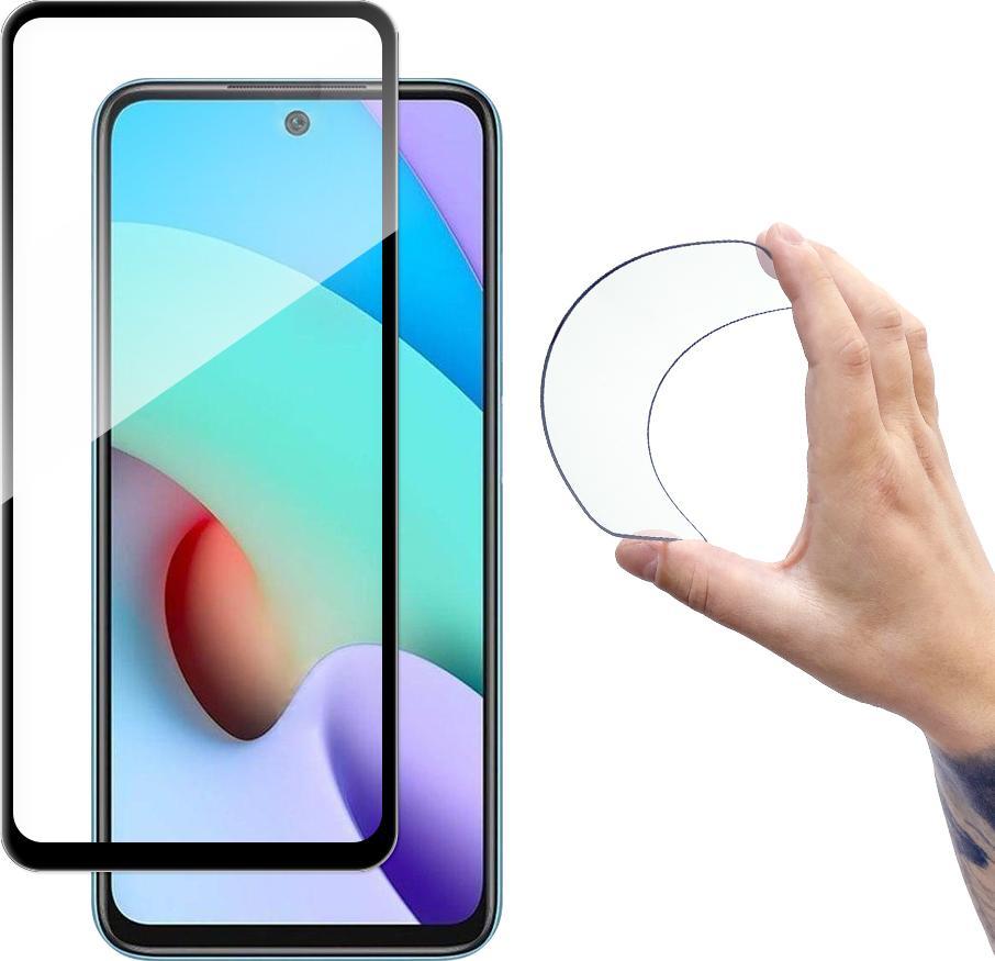 Qelq mbrojtës Wozinsky Full Cover Flexi Nano, për Xiaomi Redmi 10, me kornizë, i zi