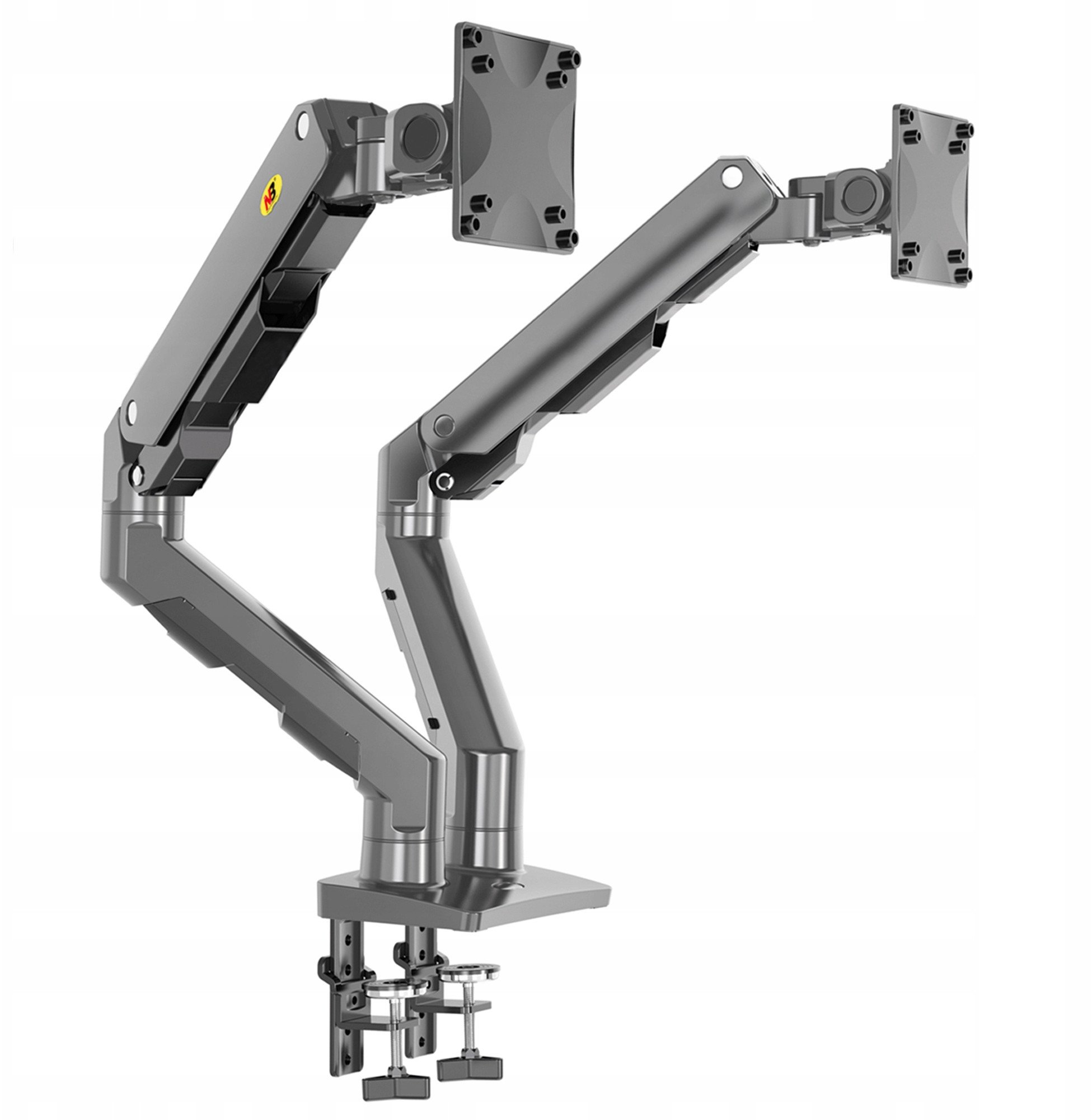 Mbajtëse dyfishe monitorësh NB G65, 27" 34", për monitorë të lakuar, gri gunmetal