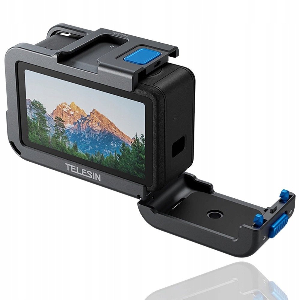 Kornizë mbrojtëse TELESIN për GoPro Hero 9 10 11 12 13, aliazh alumini, xhirim vertikal, e zezë