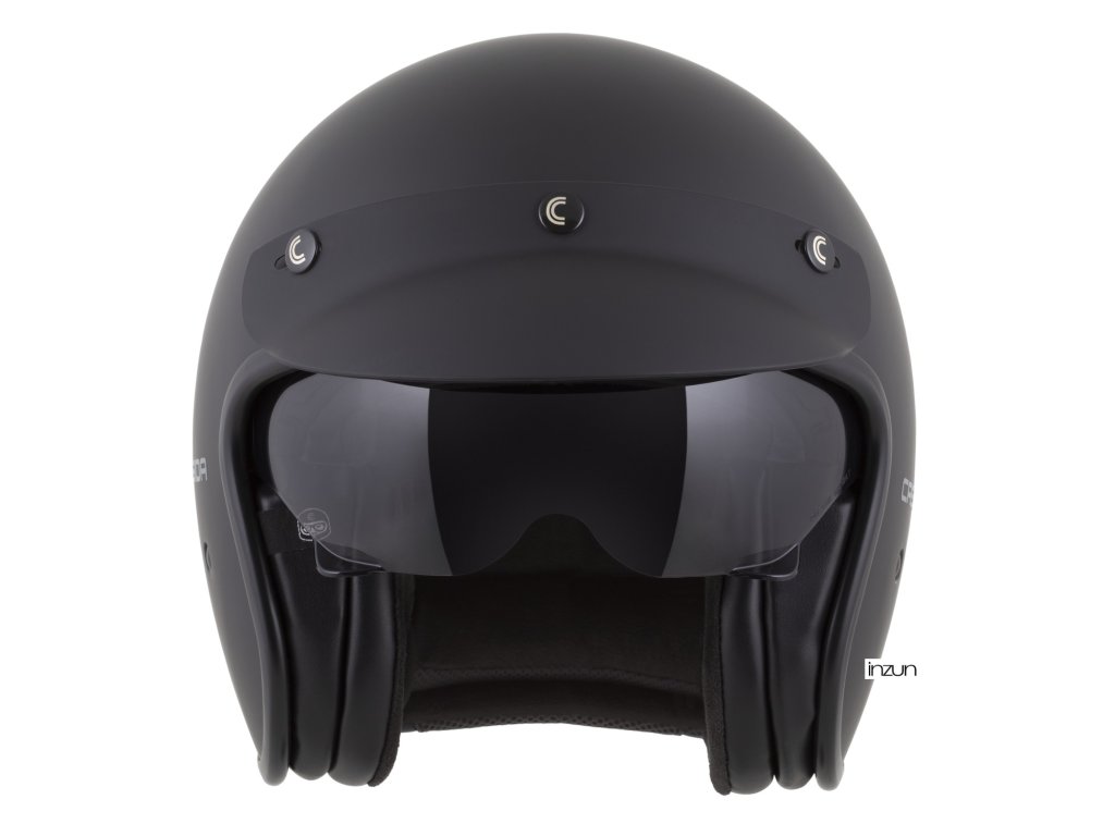 Helmetë moto CASSIDA Oxygen 2.0 Solid, open face, vizor dielli, e zezë mat gri e errët