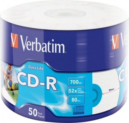 Set i CD-R Verbatim (43794), 700mb, 52x, 50 copë