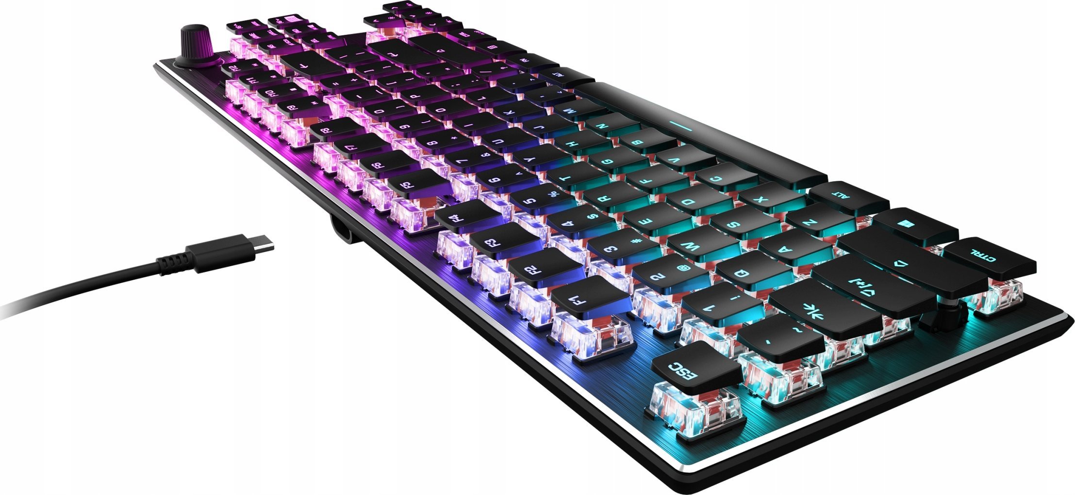 Tastierë gaming Turtle Beach Vulcan Tenkeyless, mekanike lineare, me ndriçim të pasëm, e zezë
