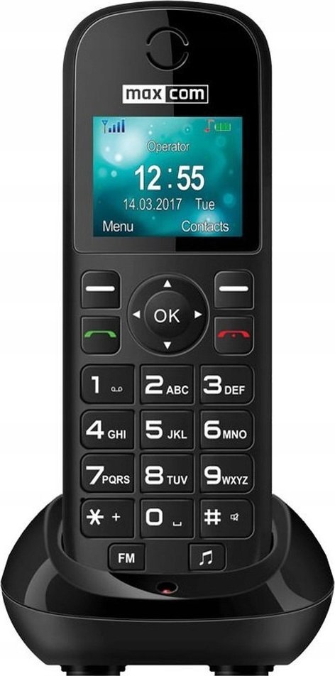 Telefon fiks GSM Maxcom MM35D, për kartelë SIM, set 2 copë, i bardhë