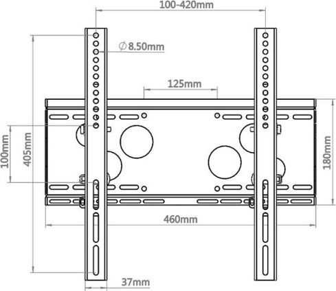 Mbajtës muri TV Hagor WH 50, 32-55", VESA 400x400, i zi