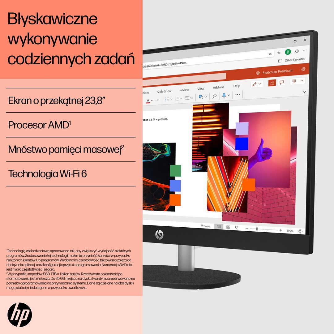 Kompjuter All-in-One HP 24-cr0005nw, Ryzen 5 7520U, 23.8", 8GB RAM, i bardhë