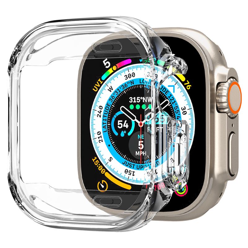 Mbrojtëse për orë Apple Watch Ultra 2/Ultra 49mm Spigen Ultra Hybrid, trasnparente