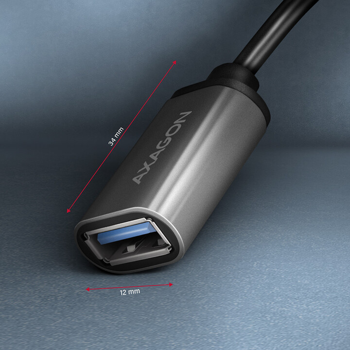 Përshtatës AXAGON USB-C - USB-A (M/F), USB 3.2 Gen 1, 3A, 20cm