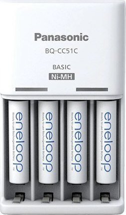 Karikues baterish Panasonic Eneloop BQ-CC51, 4x AAA 800 mAh, i bardhë