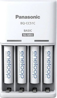Karikues baterish Panasonic Eneloop BQ-CC51, 4x AAA 800 mAh, i bardhë