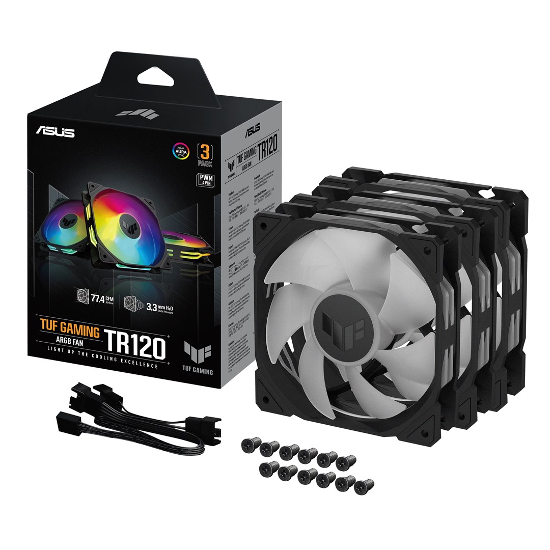 Ventilatorë Asus TUF Gaming TR120 ARGB, 28 mm, i zi