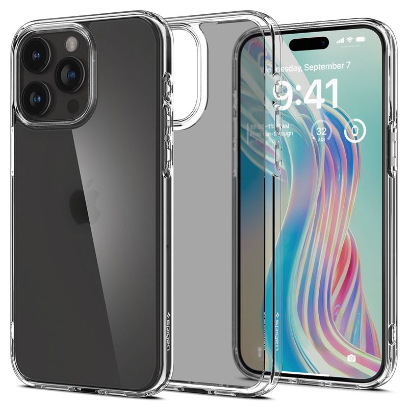Mbështjellëse për iPhone 15 Pro Spigen Ultra Hybrid, transparente
