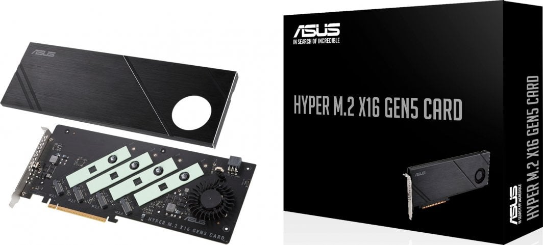 Адаптер Asus Hyper M.2 x16 Gen5, PCI Express 5.0 x16, 4x M.2 PCIe NVMe