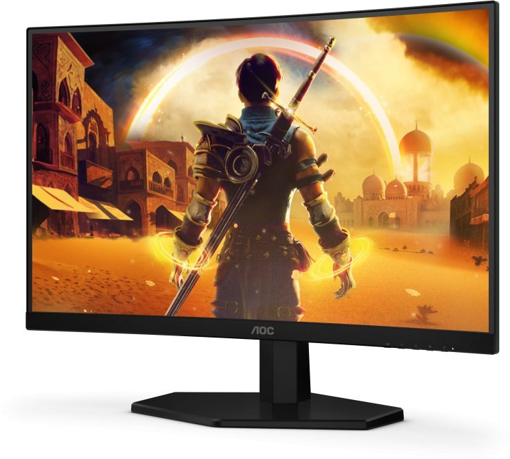 Monitor gaming AOC G4 C24G42E, 23.6", Full HD 180Hz, i zi me të kuqe