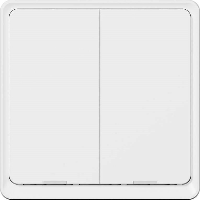 Ndarës inteligjent Tesla Smart Switch Dual Battery, ZigBee, 2 butona, i bardhë