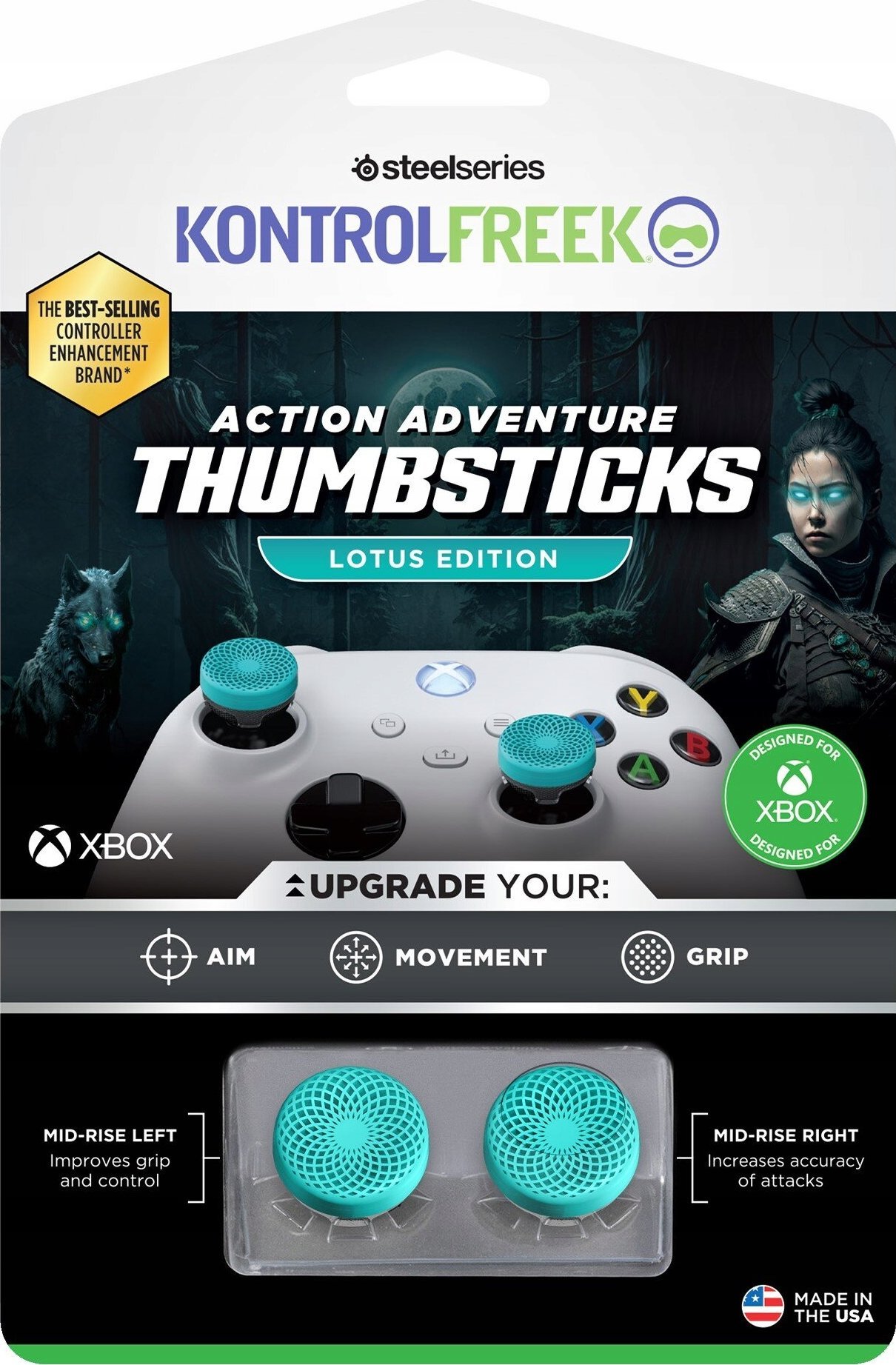 Këllëf thumbstick SteelSeries 7102 XBX Kontrol Freek, për Xbox, Lotus Green