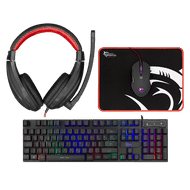 Set White Shark, tastierë + maus + kufje + mouse pad