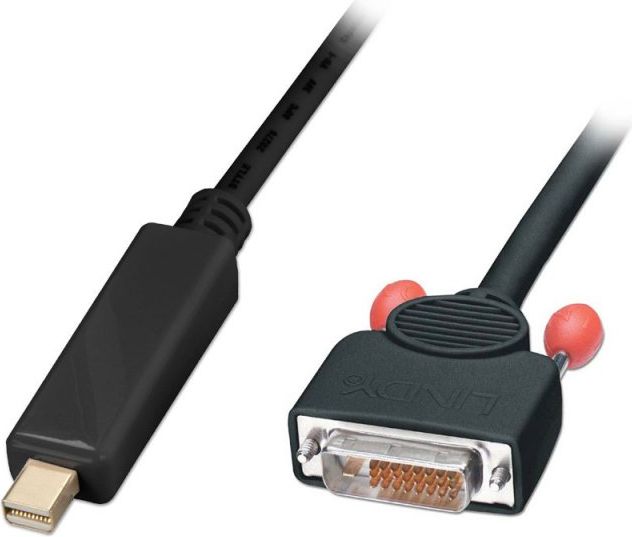 Kabllo Lindy DisplayPort Mini - DVI-D, 3m, e zezë