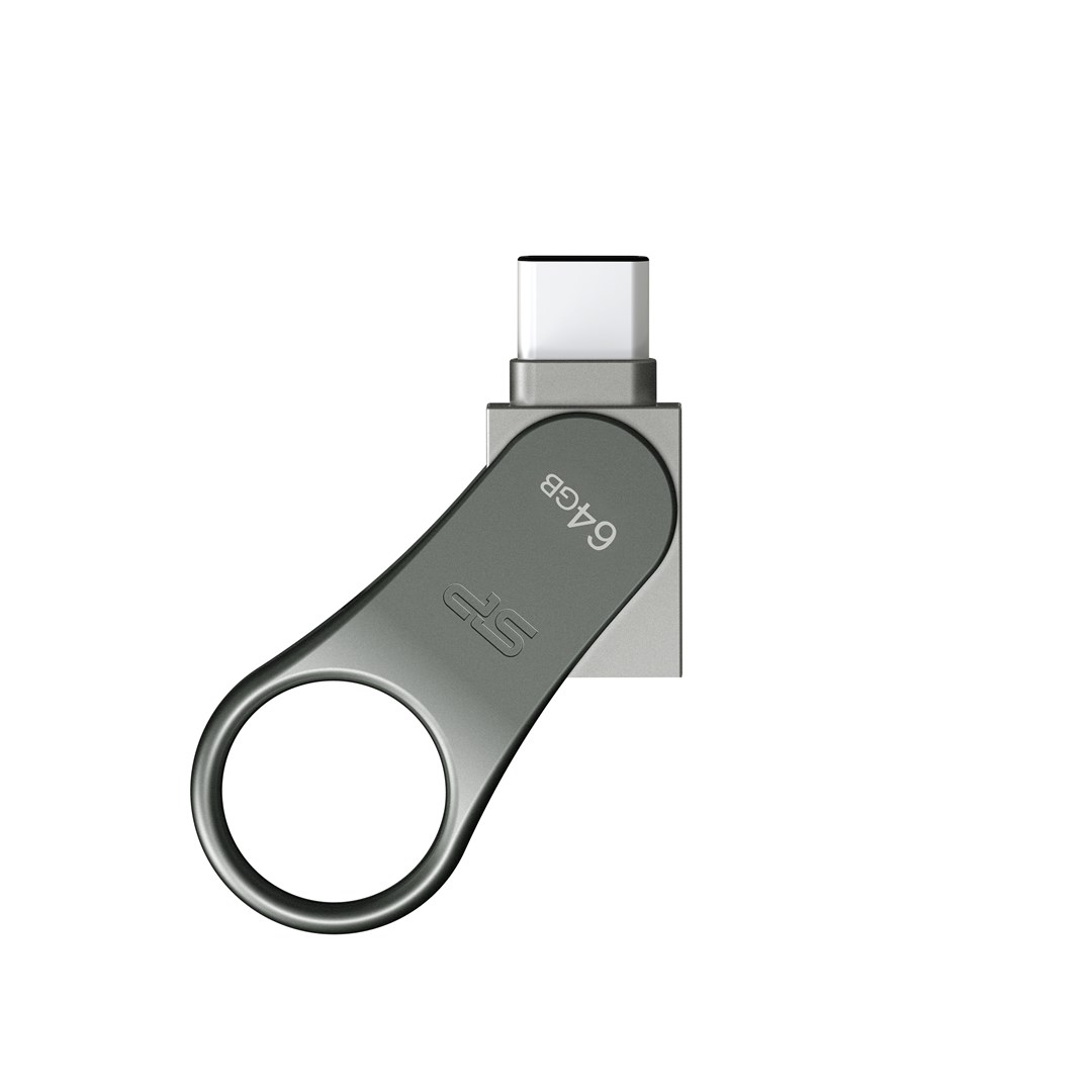 USB Silicon Power Mobile C80, 64GB, USB Type-A/USB Type-C, titan