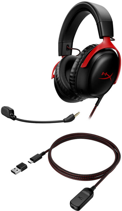 [OUTLET] Kufje HyperX Cloud III, të zeza/ kuqe