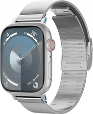 Rrip ore inteligjente Spigen Sleek Link, çelik inox, për Apple Watch 49mm 45mm 44mm 42mm, argjendtë