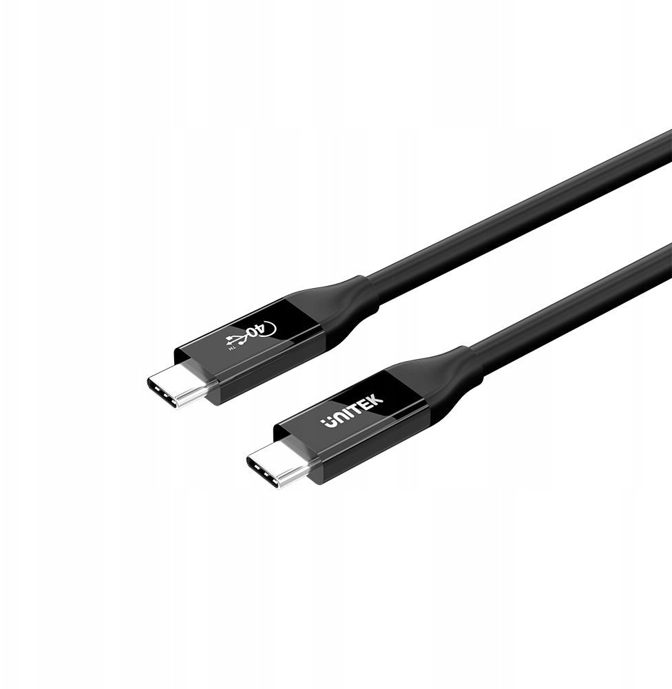 Кабел USB C Unitek USB 4.0, 2m, 100W PD, 40 Gbps, црн