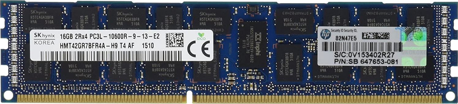 Memorie për serverë HPE DDR3L, 16 GB, 1333 MHz, CL9 (647901-S21)