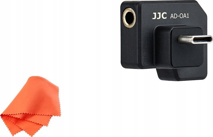 Adapter audio JJC AD-OA1 për DJI Osmo Action, USB C në 3.5 mm, i zi
