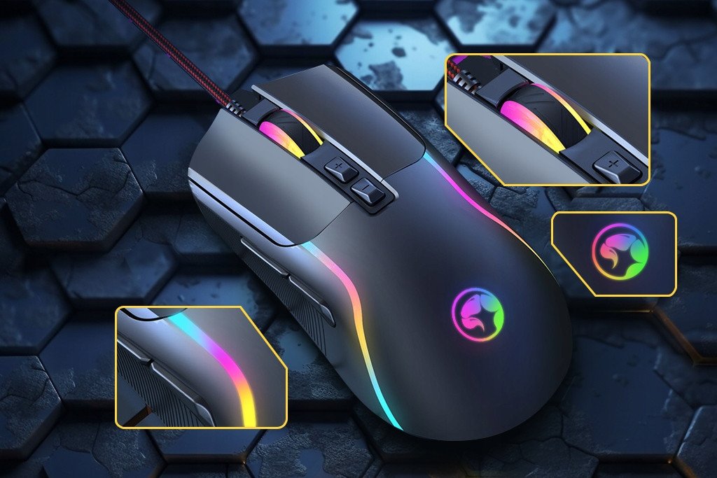 Maus gaming Marvo Scorpion M292 Capo 20, USB, RGB, i bardhë
