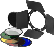 Set aksesorësh Jinbei për llampa DE-250, barn doors, filtra ngjyrë, i zi