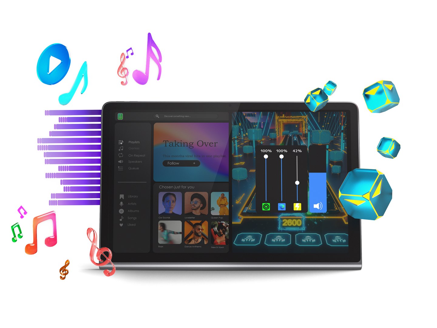 Tablet Lenovo Tab Plus, 11.5", 128 GB, i hirtë