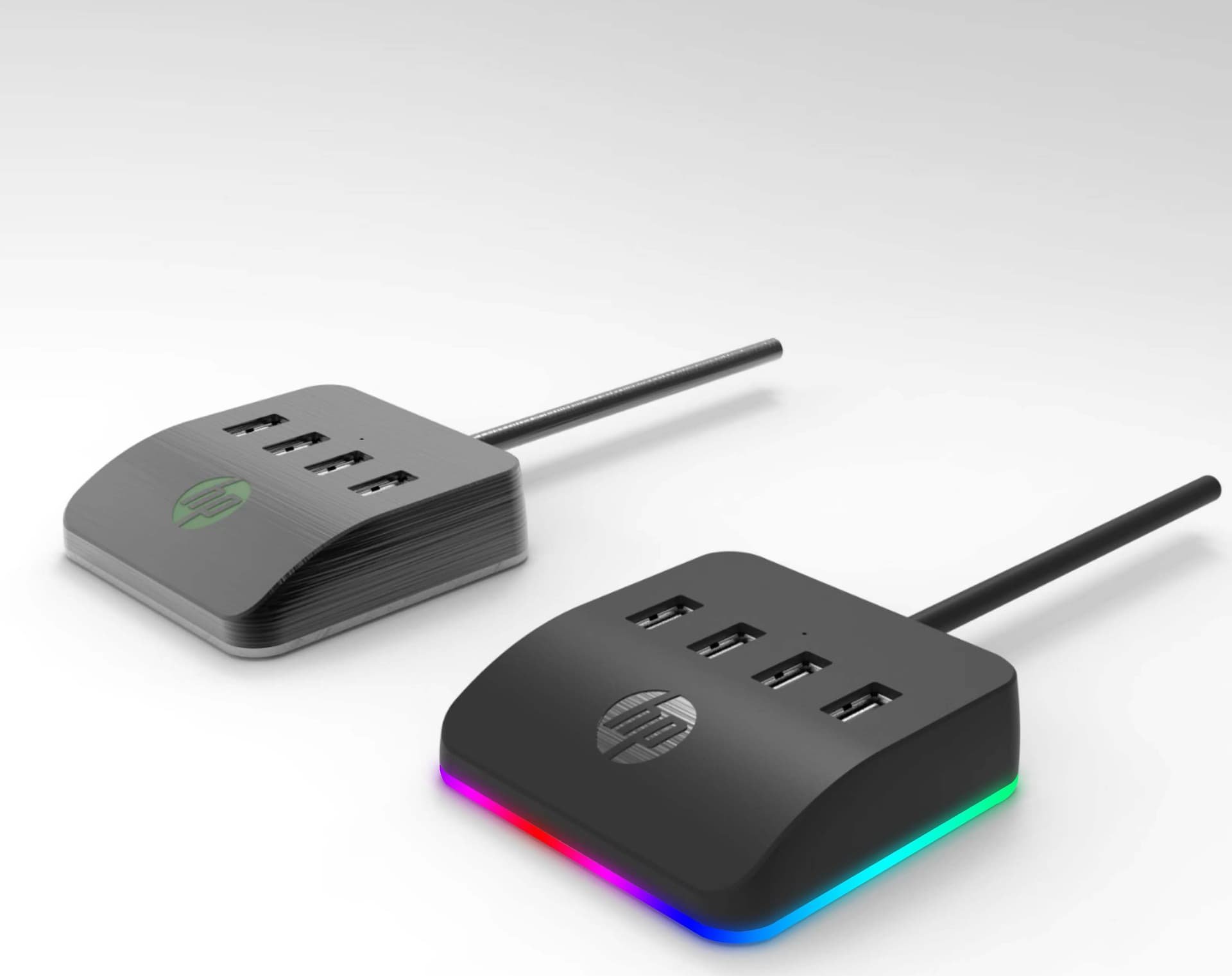 USB hub Hewlett-Packard DHC-CT120, 4 porta USB 3.0, me ndriçim, i zi