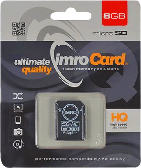 Kartë memorie Imro MicroSDHC, 8GB, Class 4, e zezë