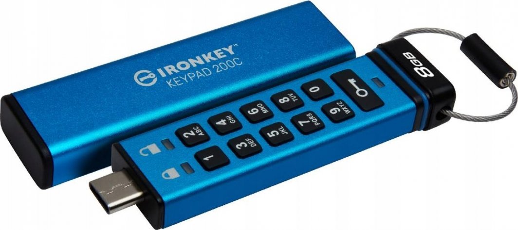 USB Pendrive Kingston Stick IronKey 200C, 8GB, e kaltër