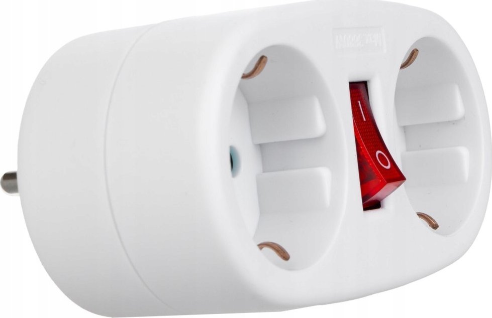 Zgjatues elektrik Maclean MCE338, 2 priza Type F, çelës automatik ON OFF, i bardhë